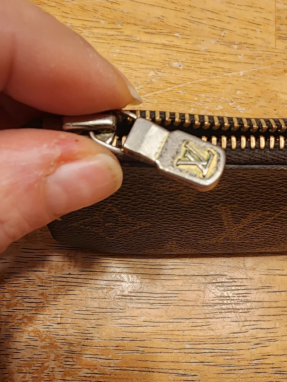 Louis Vuitton Monogram Canvas Key Pouch Wallet in Brown and Gold